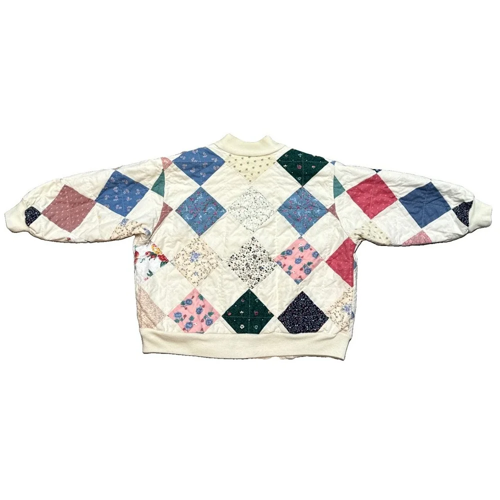 Vintage Quilted Children's Jacket Patchwork Grannycore Handmade Child Size 5/6